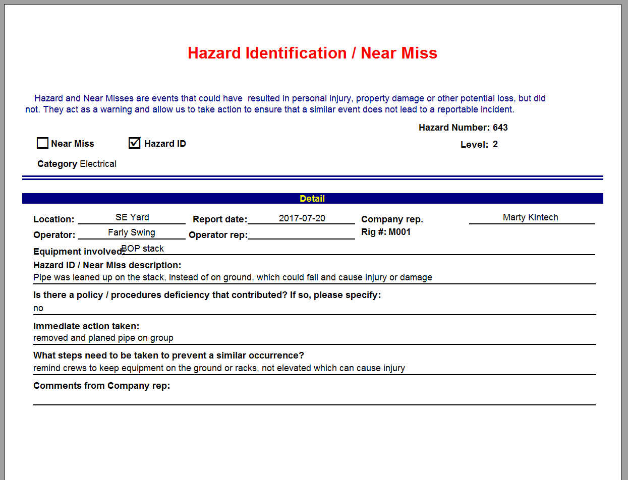 Incident Report