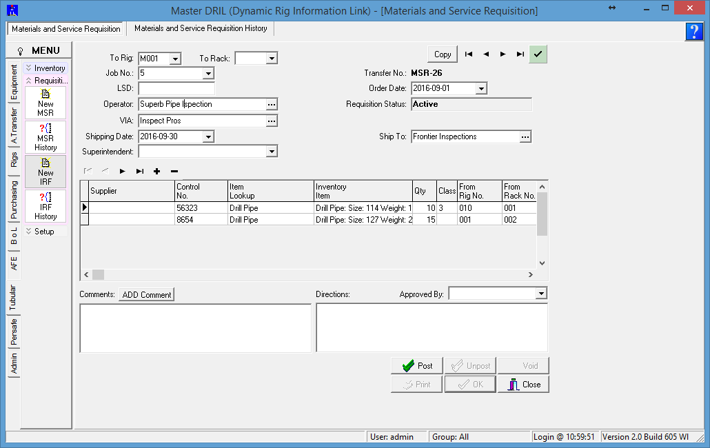 Tubular Inspection Data